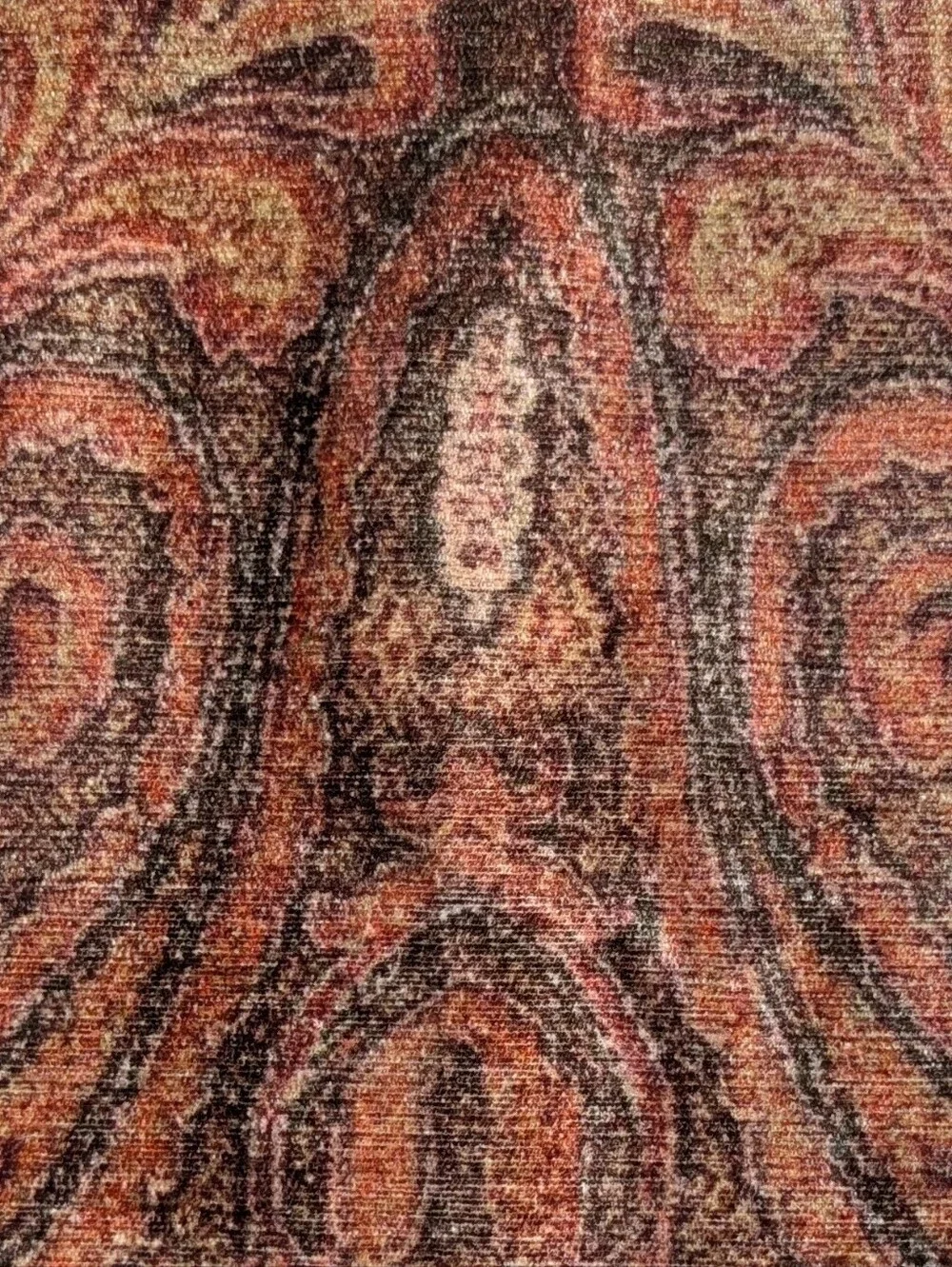 Pottery Barn Chenille Paisley Rectangular Pillow Cover Rust & Brown